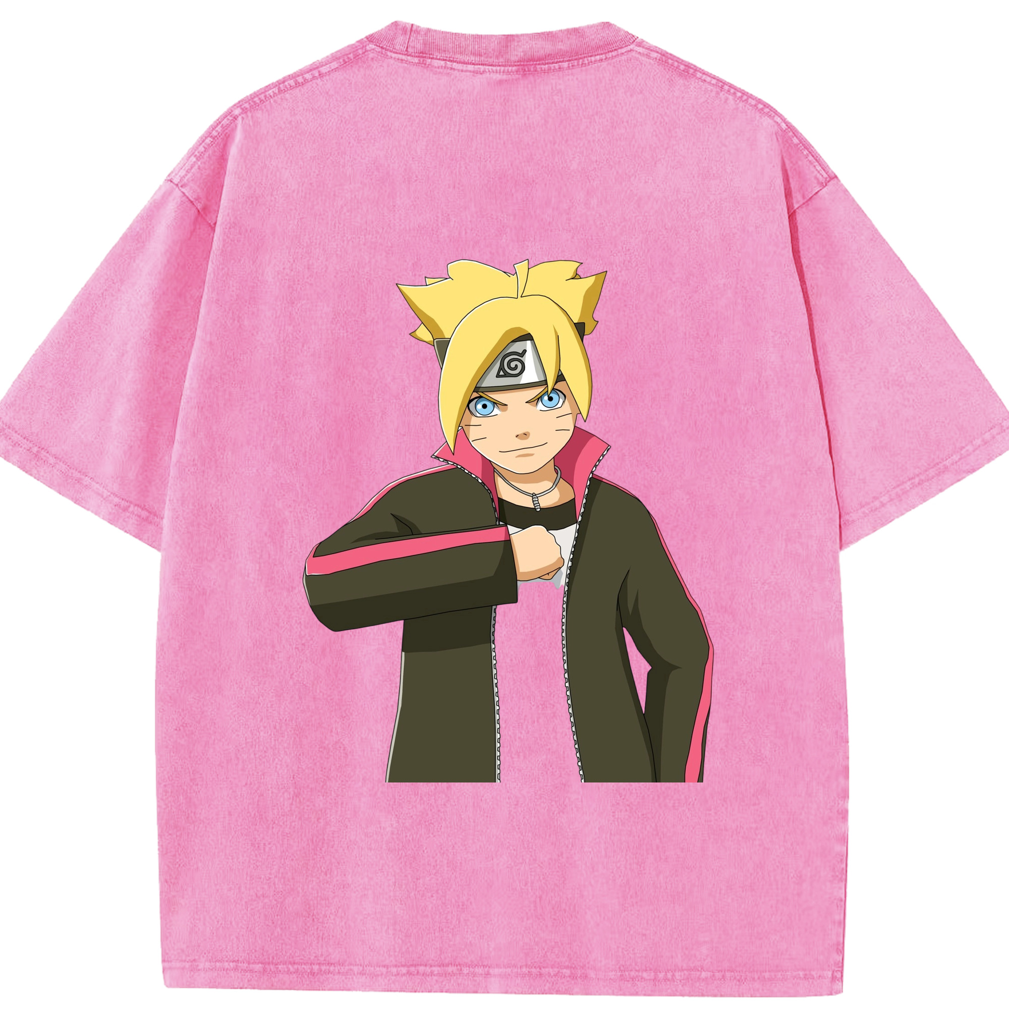 （画像用） NARUTO -ナルト- うずまき ボルト Uzumaki Boruto 綿100% ヴィンテージ風 半袖Tシャツ（背面プリント）